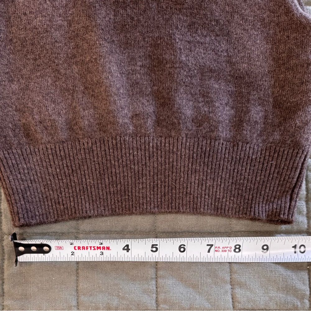 Quince Cashmere V-Neck Cropped Knit Tank Top - Brown Heather - Small - Picture 8 of 9